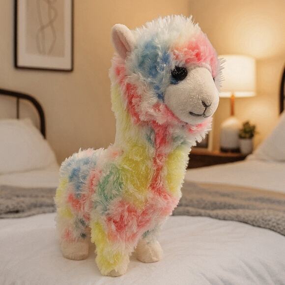 Rainbow Lola Alpaca Plush Toy Stuffed Animal Fluffy Llama Multicolor Cuddly Soft - Picture 1 of 10